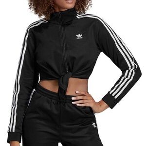 Adidas cropped set with ties! Lightly used!